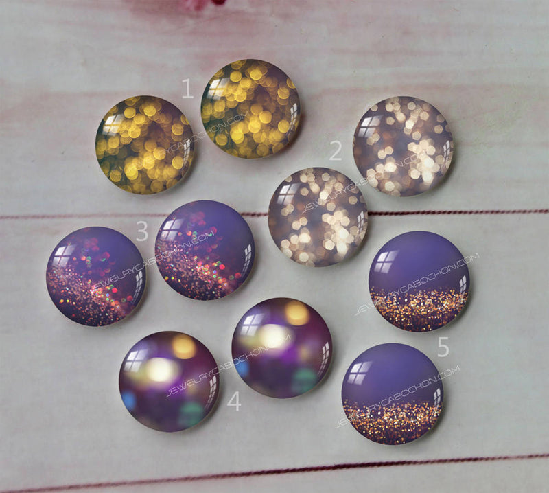 Handmade Round Photo Glass Cabachon Flash chip A74