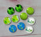Handmade Round Photo Glass Cabachon plant Leaves A81