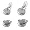 10pcs Stainless Steel Crown Ear Clips ,Earring Base Cameo Bezels 12/15/20mm Clip-on Earring Pad