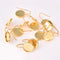 20pcs Earrings Blanks wholesale, stainless steel french Gold earwires hooks 6mm -25mm French Earwires Hook With Round Pad