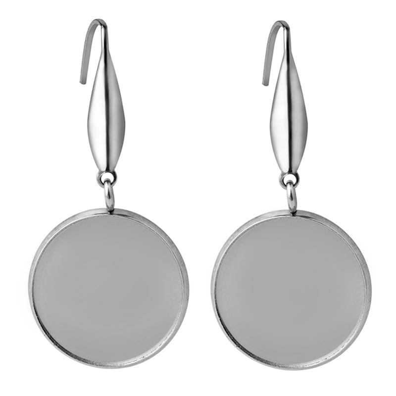 20pcs Surgical Stainless Steel Bezel Earring Studs Settings, Earrings Blanks,Earrings Base wholesale