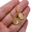 20pcs Round French Earrings Bezel, Blank Round Earwires Findings, Earring Finding Base Settings trays