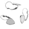 100pcs 316L Stainless Steel French 10mm 12mm Heart Bezel Earrings Blanks Wholesale Earrings Base Settings