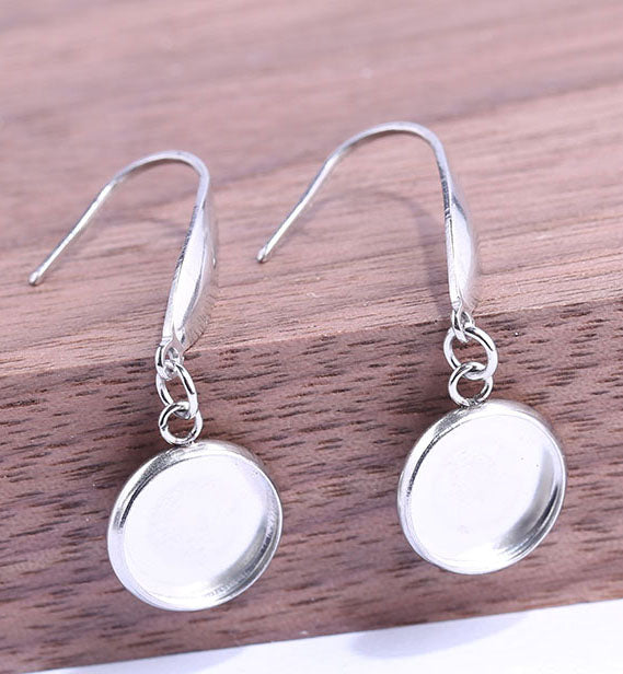 20pcs Surgical Stainless Steel Bezel Earring Studs Settings, Earrings Blanks,Earrings Base wholesale