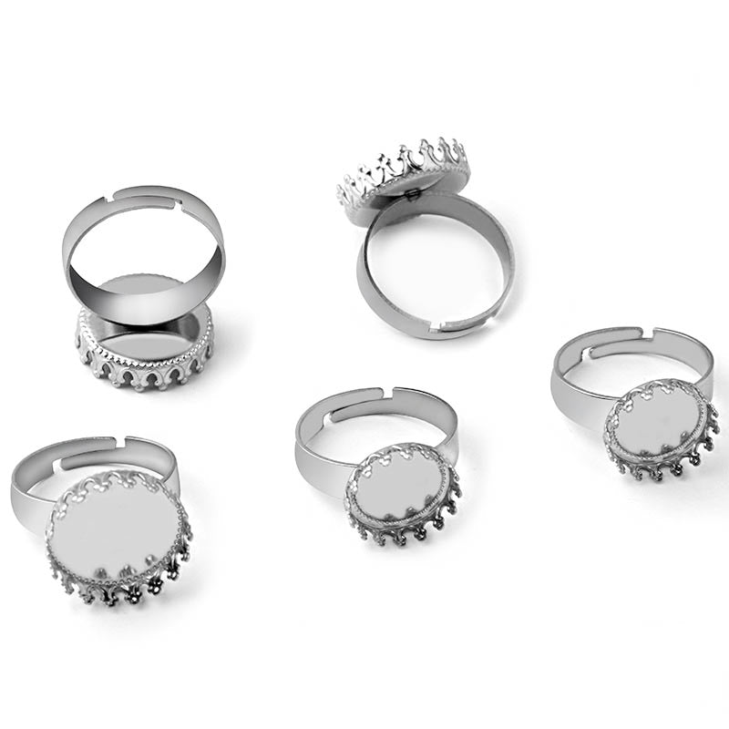 20pcs Stainless Steel 12mm -20mmRing Bezel Blanks Ring Settings Ring Base