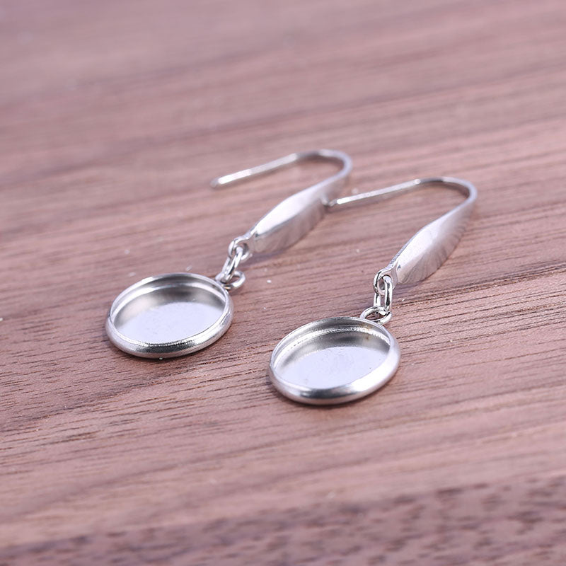 20pcs Surgical Stainless Steel Bezel Earring Studs Settings, Earrings Blanks,Earrings Base wholesale