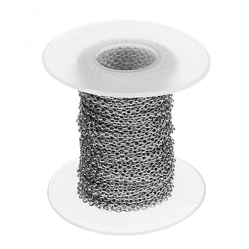 32ft (10m) stainless steel Flat Cable Chain, stainless steel soldered chain