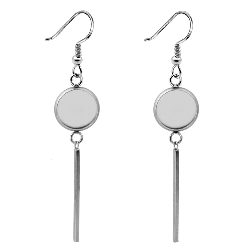 10pcs Surgical Stainless Steel Bezel Earring Studs Settings, Earrings Blanks,Earrings Base wholesale