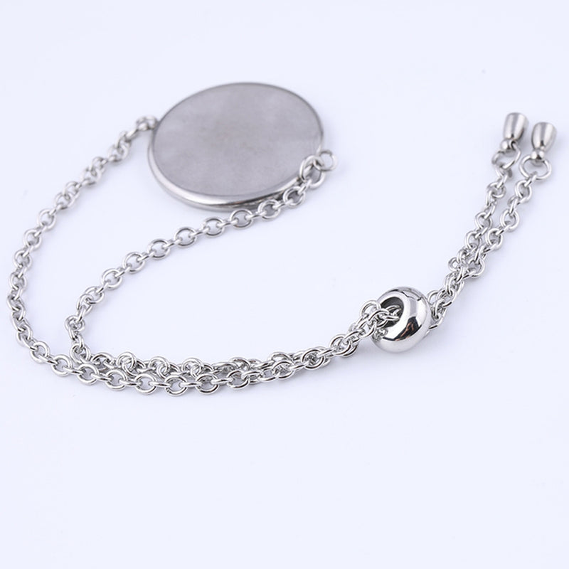 10pcs 8-25mm stainless steel bracelet Base Round Setting, bracelet blank,Bezel bracelet blanks, Blank Bezel Link Photo Charm Bracelet