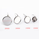 20pcs Surgical Stainless Steel Bezel Earring Studs Settings, Earrings Blanks