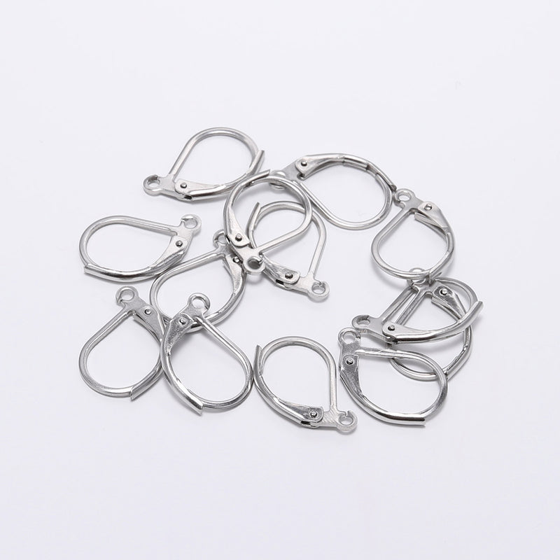 50pcs Stainless Steel Earring Wires,Surgical Stainless Steel Leverback Ear WireEar Wire Earring Hooks,Hypoallergenic Spring Earring Finding