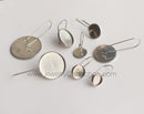 20-100pcs Earrings Blanks wholesale, stainless steel french earwires hooks 6mm -25mm French Earwires Hook With Round Pad