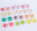 10pcs Resin Pressed flower Cabochons,Real dried flowers Cabochons