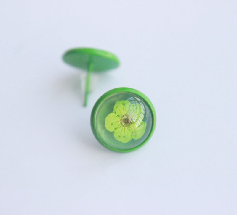 10pcs Resin Pressed flower Cabochons,Real dried flowers Cabochons