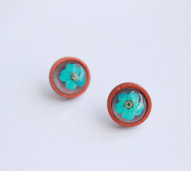 10pcs Resin Pressed flower Cabochons,Real dried flowers Cabochons