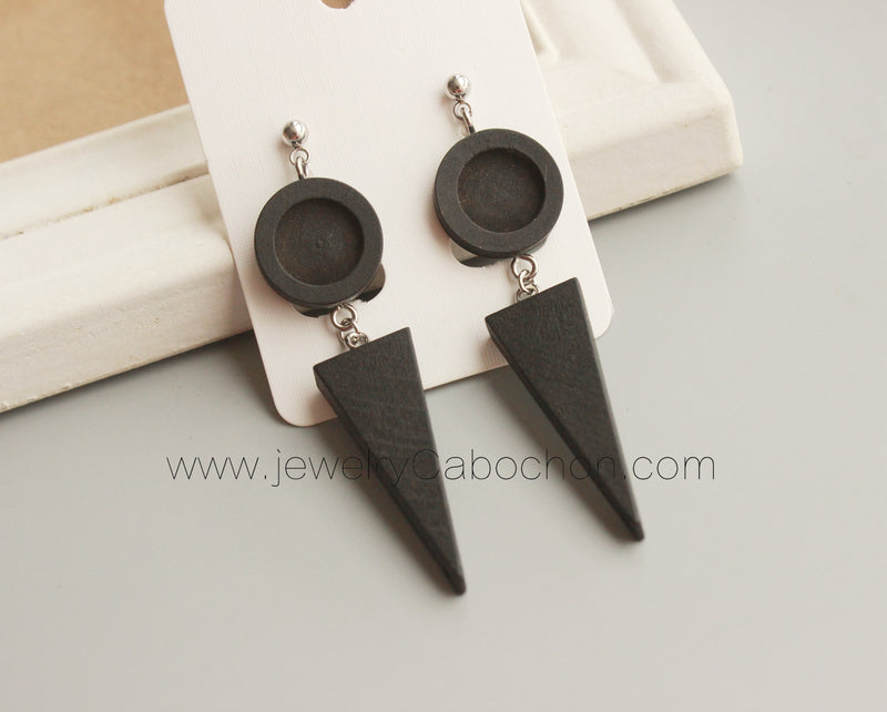 10pcs wood Bezel Earring Studs Earring Blanks