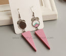 10pcs wood 12mm Bezel Earring Studs,  Earring Blanks, Stainless Steel wood Earrings Settings Base