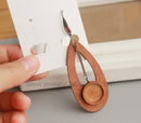10pcs wood 12mm Bezel Earring Studs,  Earring Blanks, Stainless Steel wood Earrings Settings Base
