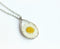1pcs Handmade White chrysanthemum Teardrop pressed flower pendant jewelry