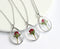 1pcs Handmade Real roses Teardrop pressed flower pendant jewelry
