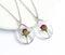 1pcs Handmade Real roses Teardrop pressed flower pendant jewelry
