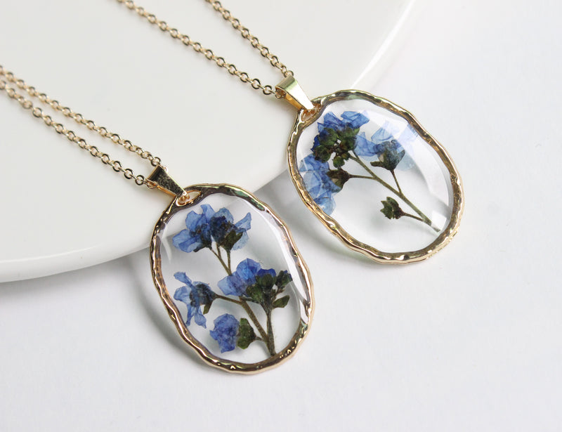 1pcs Handmade pressed flower pendant necklace jewelry