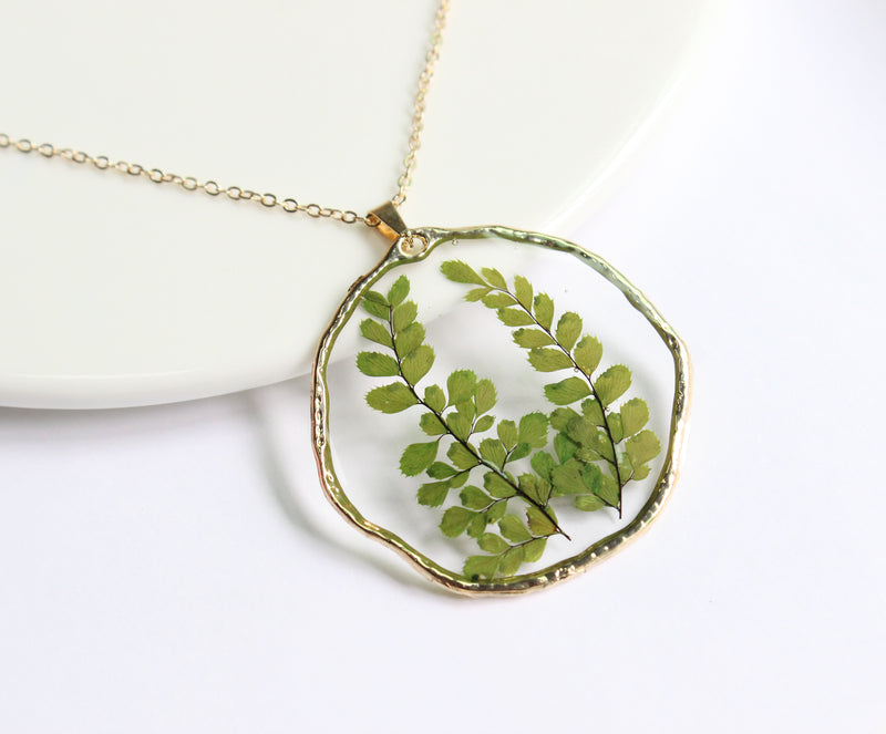 1pcs Handmade Leaves pressed flower pendant necklace jewelry