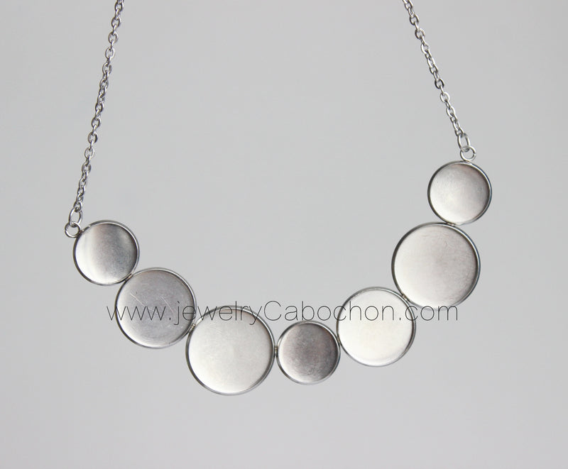 5Kits stainless steel 14mm/18mm/ 20mm Bezel Necklace, Pendant necklace Settings Base blank Tray Kits