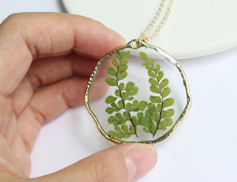 1pcs Handmade Leaves pressed flower pendant necklace jewelry