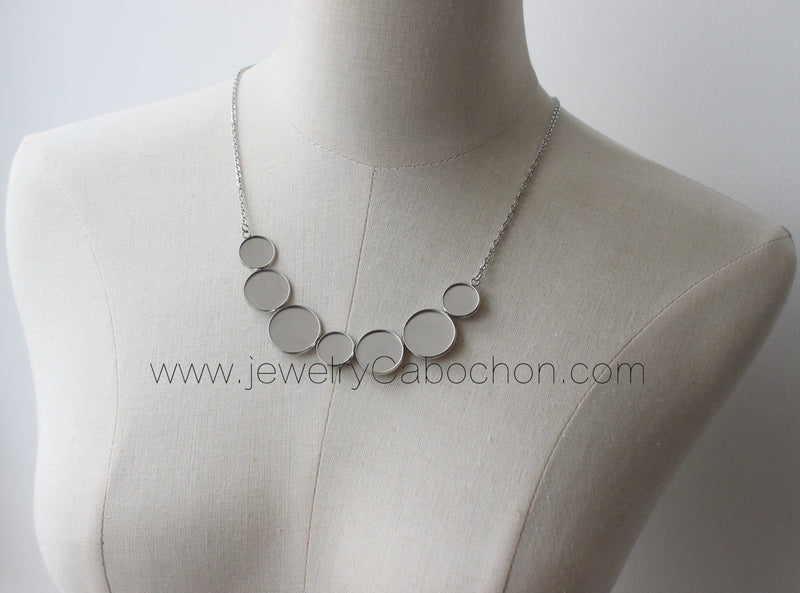 5Kits stainless steel 14mm/18mm/ 20mm Bezel Necklace, Pendant necklace Settings Base blank Tray Kits