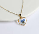 1pcs Handmade Heart  pressed flower pendant jewelry
