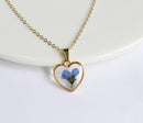 1pcs Handmade Heart  pressed flower pendant jewelry