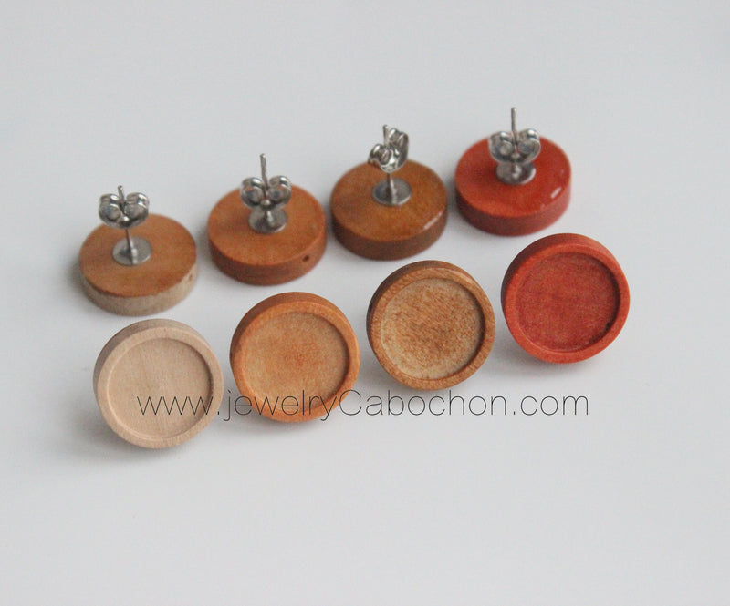 20pcs Stainless Steel wood Earrings Blanks,wood Earrings Base Settings