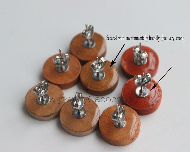 20pcs Stainless Steel wood Earrings Blanks,wood Earrings Base Settings