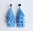 4pcs 4th floor Tassel bezel earring beads Settings 8mm 10mm 12mm Stainless steel earrings Pad, bezel earrings blank base