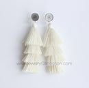 4pcs 4th floor Tassel bezel earring beads Settings 8mm 10mm 12mm Stainless steel earrings Pad, bezel earrings blank base