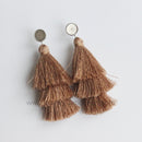 4pcs 3th floor Tassel bezel earring beads Settings 8mm 10mm 12mm Stainless steel earrings Pad, bezel earrings blank base
