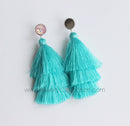 4pcs 3th floor Tassel bezel earring beads Settings 8mm 10mm 12mm Stainless steel earrings Pad, bezel earrings blank base