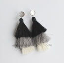 4pcs 3th floor Tassel bezel earring beads Settings 8mm 10mm 12mm Stainless steel earrings Pad, bezel earrings blank base