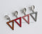 10pcs wood Triangle Bezel Earring Studs, Earring Blanks, Bezel earring Blanks,Stainless Steel wood Earrings Base Settings