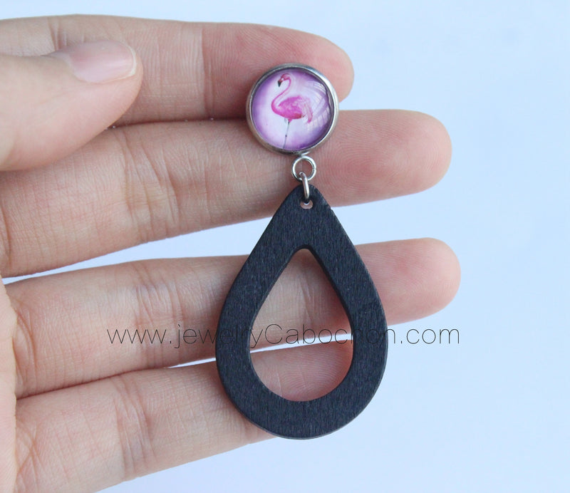 20pcs wood Bezel Earring Studs Blanks