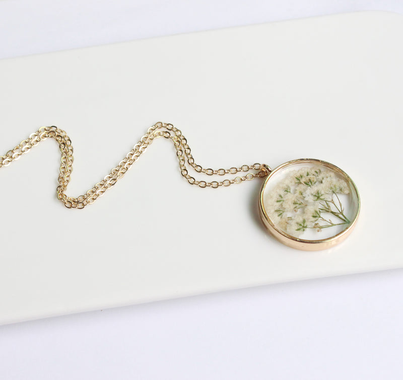 1pcs Handmade Pressed flower jewelry pendant necklace