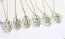 1pcs  Handmade Resin pressed flower pendant necklace