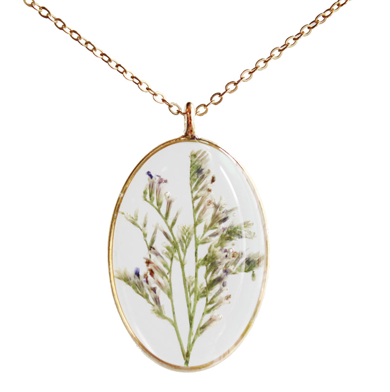 1pcs  Handmade Resin pressed flower pendant necklace