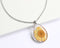1pcs Handmade flower jewelry,Orange chrysanthemum teardrop pressed flower pendant necklace