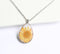 1pcs Handmade flower jewelry,Orange chrysanthemum teardrop pressed flower pendant necklace