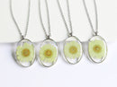 1pcs Oval flower pressed flower pendant necklace