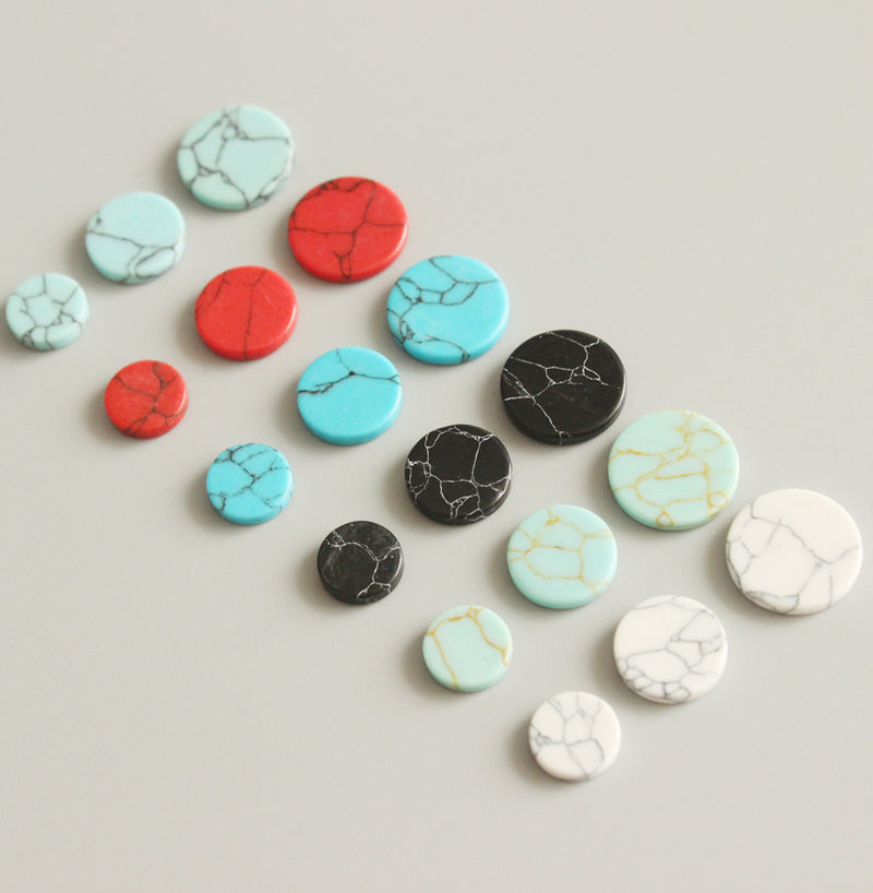 10pcs Natural Turquoise Cabochons -6mm 8mm 10mm 12mm Cabochon wholesale, Marbled road Cabochon,Loose Stones
