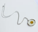 1pcs White chrysanthemum pressed flower pendant necklace, Real Flower Jewelry