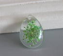 2pcs Teardrop Handmade resin flower Pendant Charm, flower pendant pendant necklace